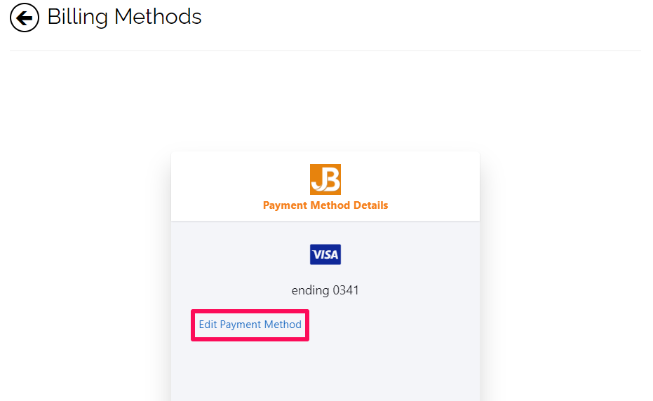 Edit payment method