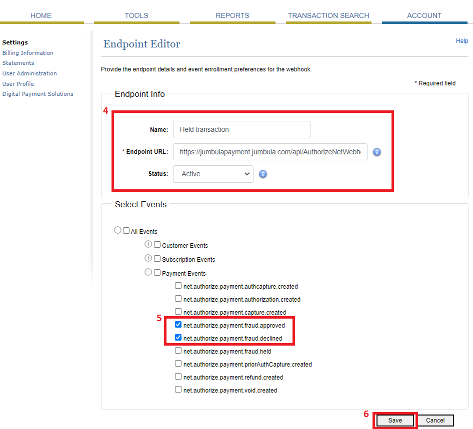endpoint url