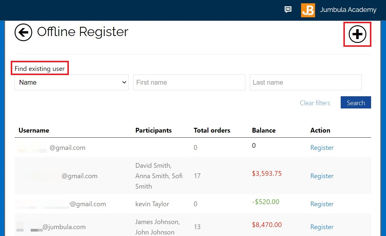 offline registration